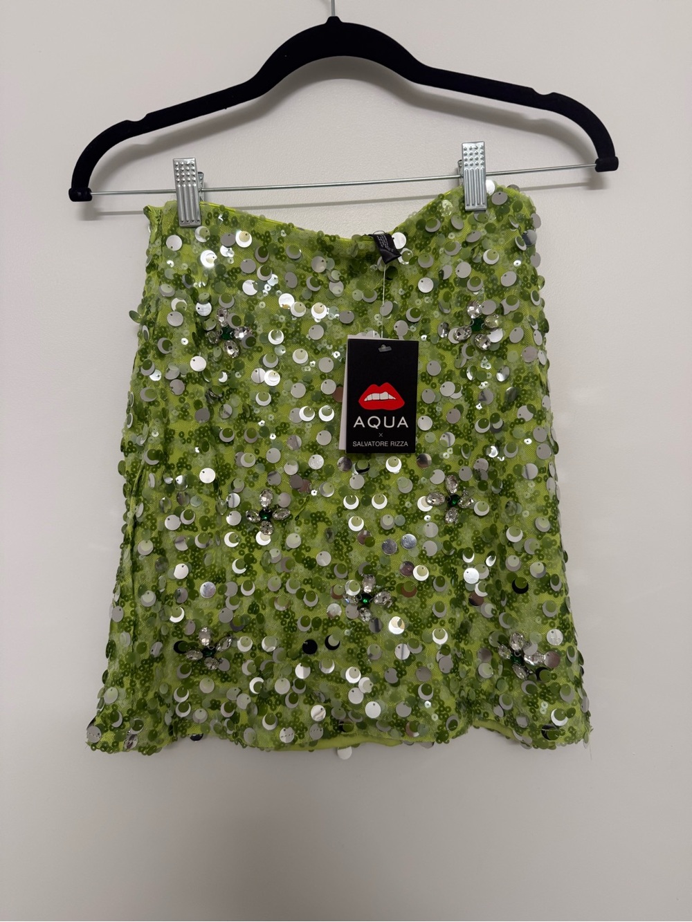 AQUA x Salvatore Rizza Sequin Mini Skirt